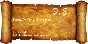 Demény Erika névjegykártya